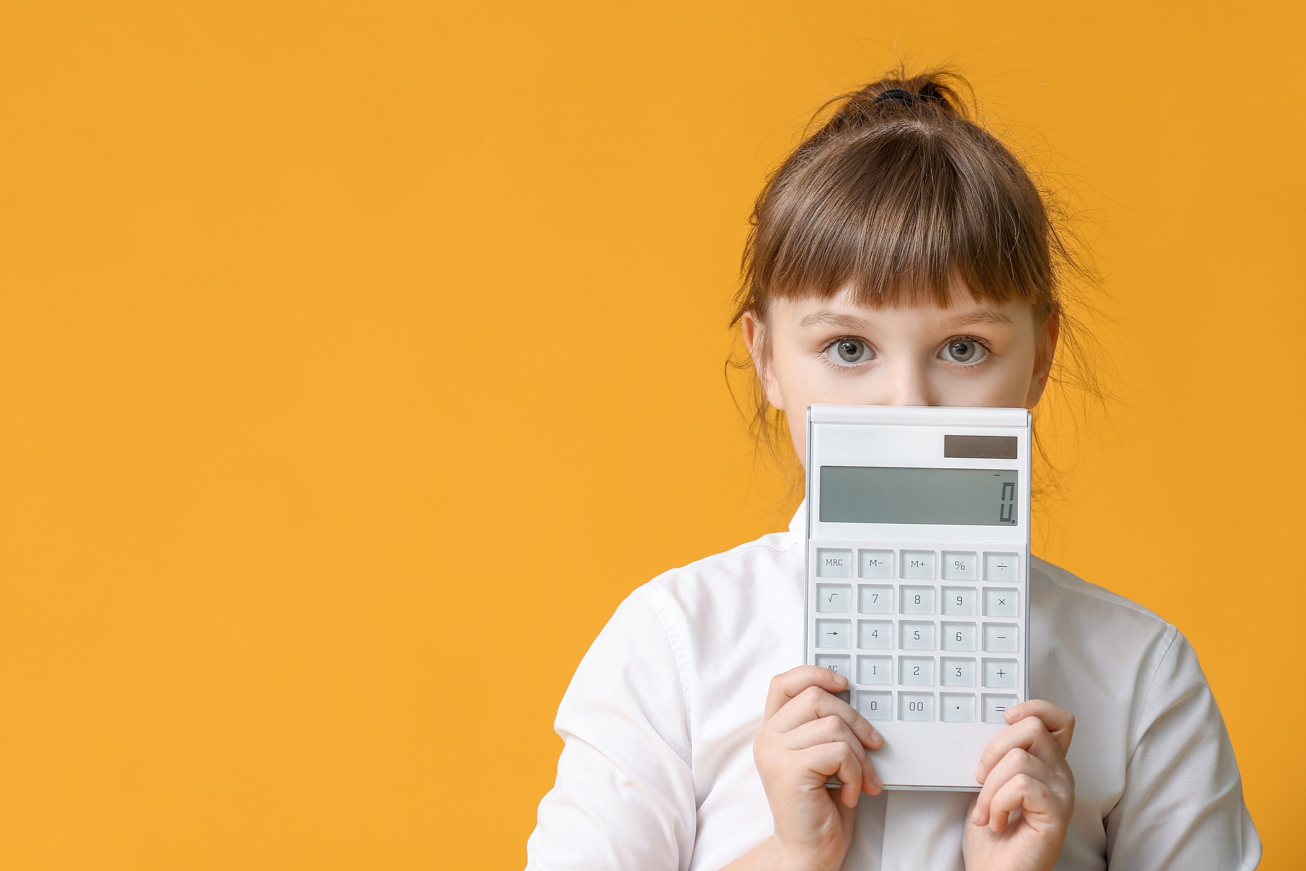 Girl with calculator
